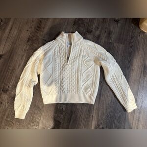 Aritzia heritage knit merino wool 1/4 zip sweater